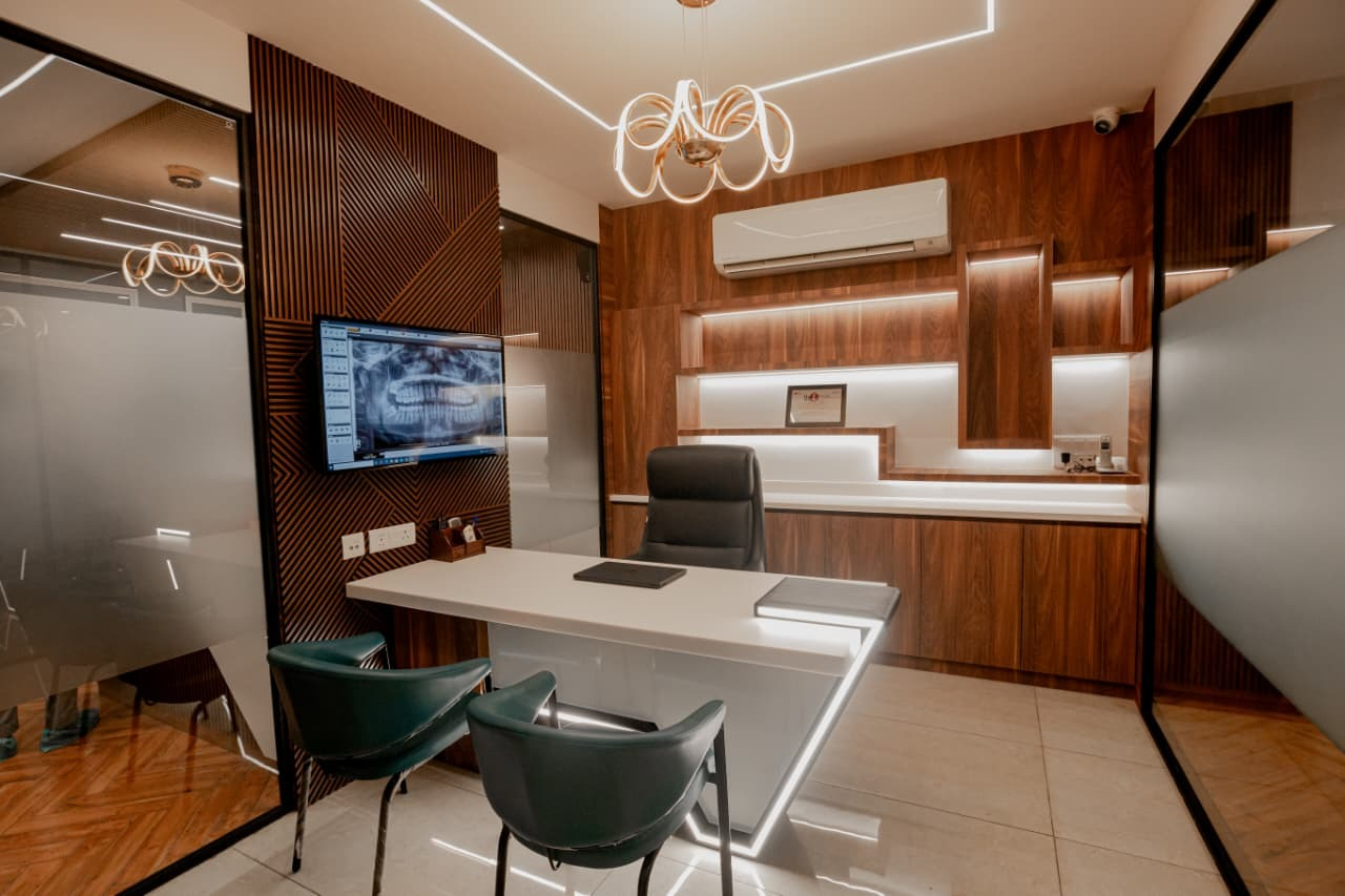 Consultation suite with digital OPG display and premium finishes