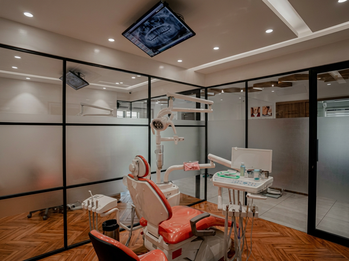 Dental operatory with premium chair and sterile setup